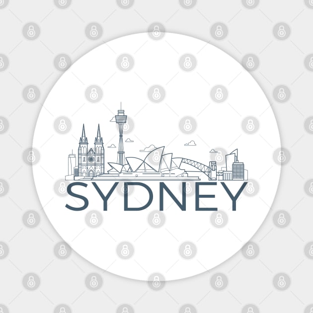 Sydney City Skyline Magnet by Mandra